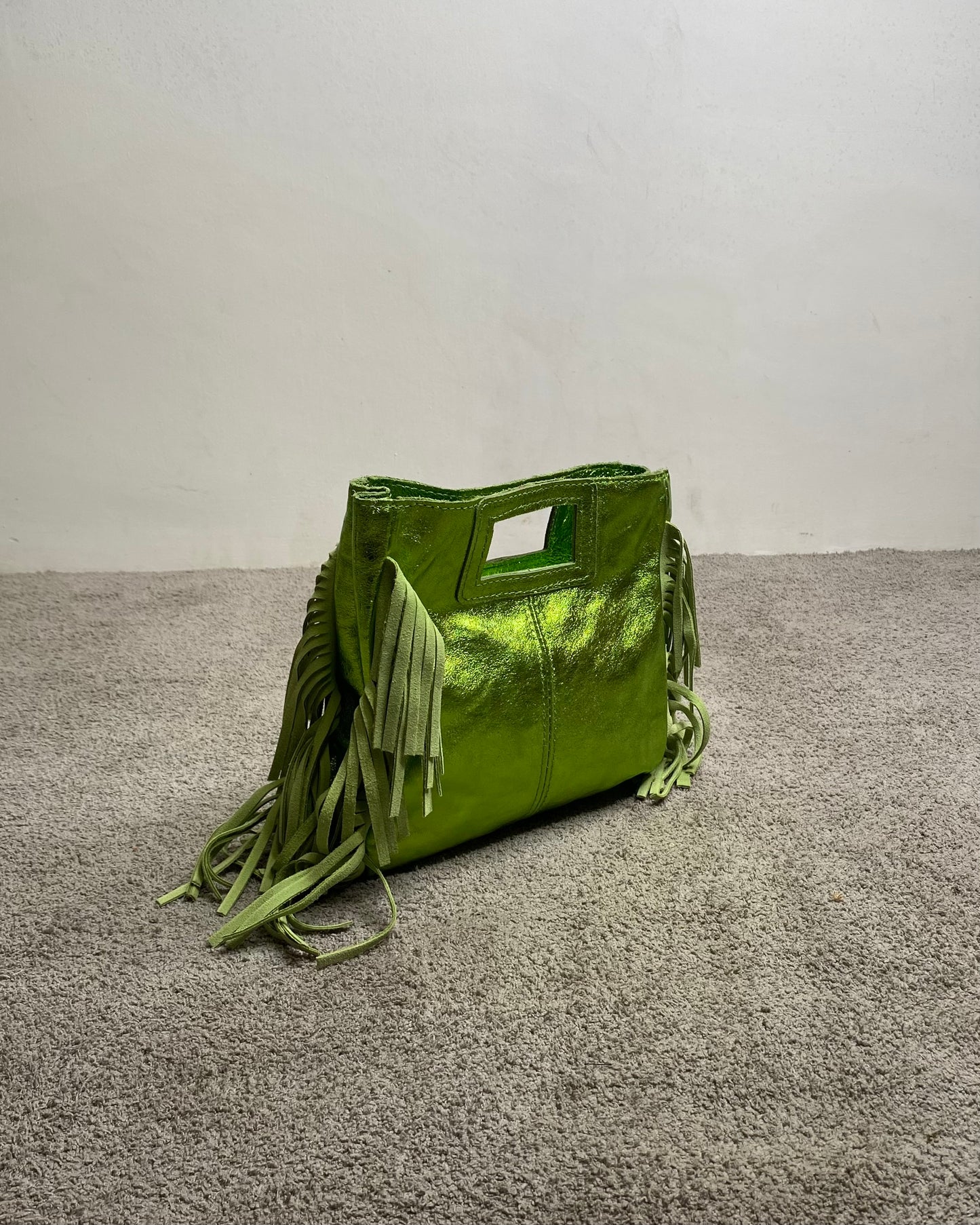 Borsa con frange verde