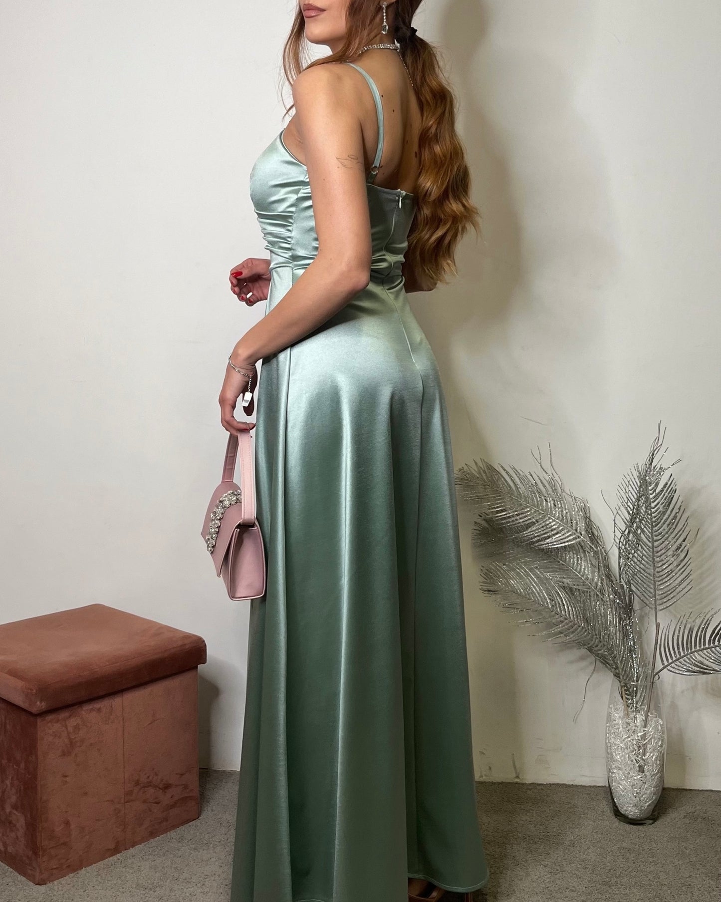 Abito da cerimonia lungo verde