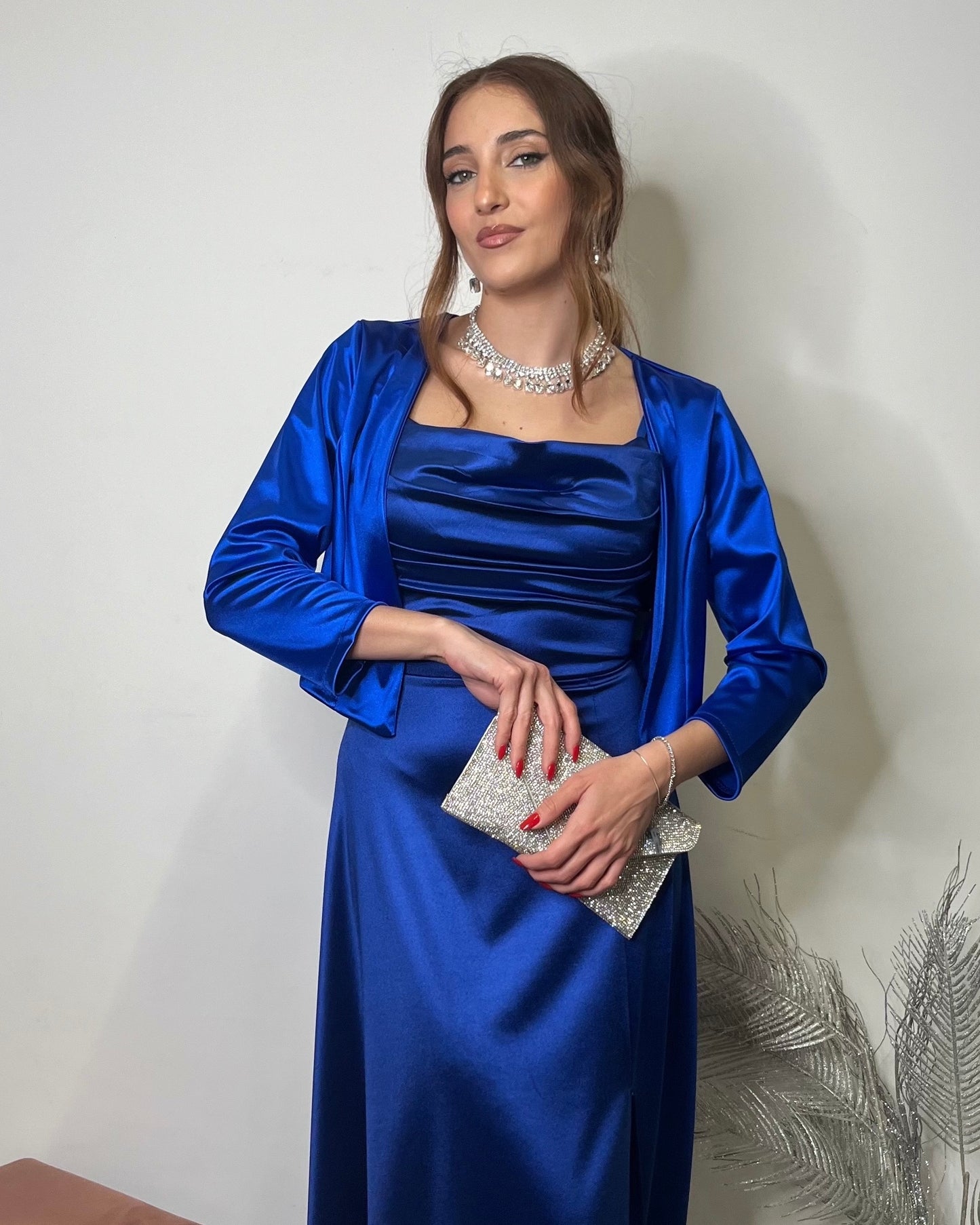 Abito da cerimonia lungo blu