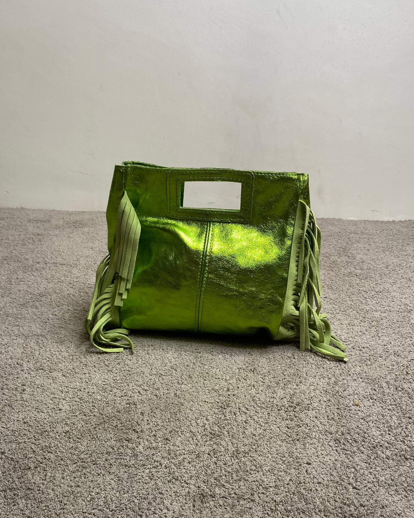 Borsa con frange verde