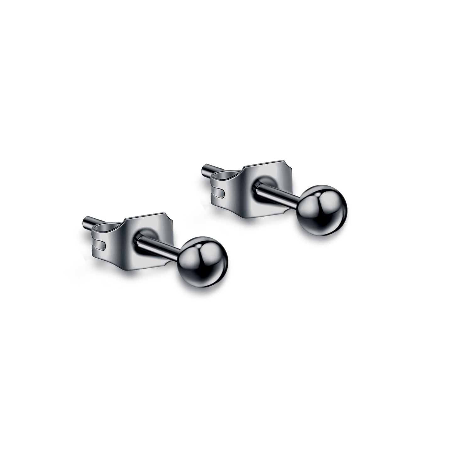 Coppia orecchini sfera diametro 2mm nero