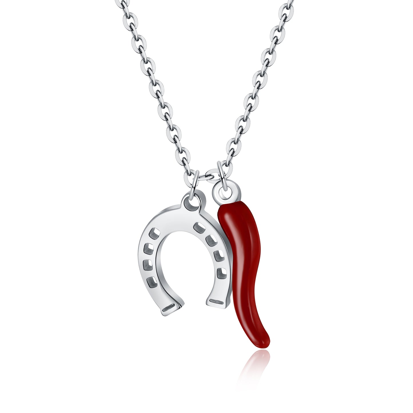 Collana Cornetto Rosso e Ferro di Cavallo